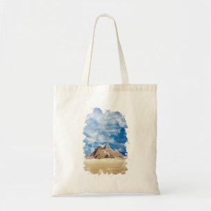 Pyramide van de Egyptische Waterverf Giza Art Tote Bag