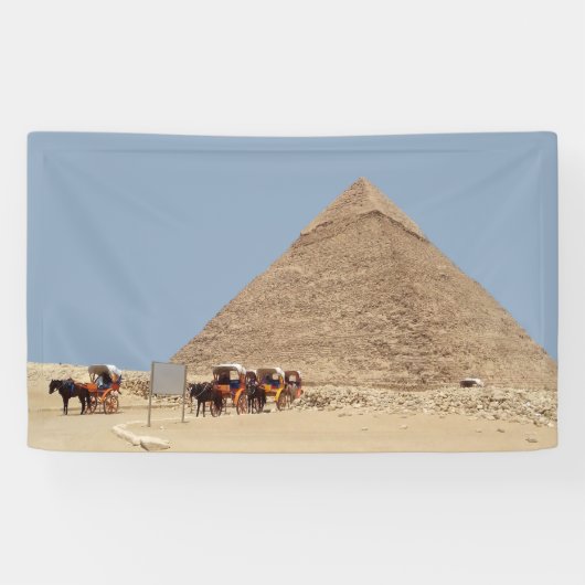 Pyramide van Khafre en een reeks chariots Spandoek (Horizontaal)
