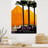Pyramiden achter palmbomen, Egypte Poster (Keuken)
