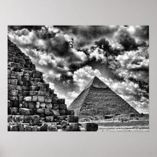 Pyramiden in Giza, Caïro, Egypte Poster
