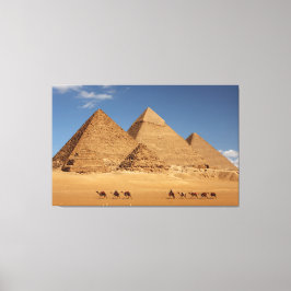 Pyramiden van Giza en Camels Canvas