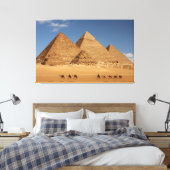 Pyramiden van Giza en Camels Canvas (Insitu (Slaapkamer))
