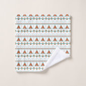 Pyramides aztèques Turquoises et orange Motif géom (Gant de toilette)