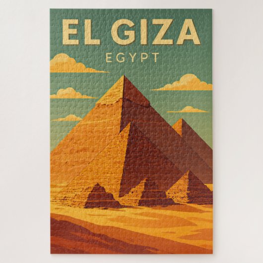 Pyramides de Gizeh Vintage Puzzle – Rétro (Vertical)