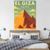 Pyramides de Gizeh Vintage sur Toile – Art Rétro (Insitu(Chambre))