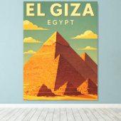 Pyramides de Gizeh Vintage sur Toile – Art Rétro (Insitu (Plancher de Bois))