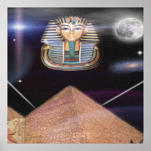 Pyramides égyptiennes et affiche de King Tut art