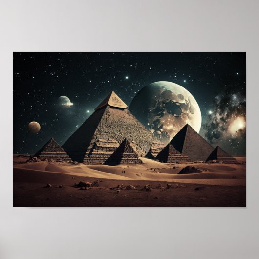 Pyramides égyptiennes sous une affiche mystique du (Devant)