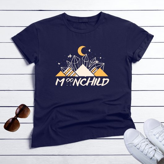 Pyramides enfant Lune d'or blanche cristal T-shirt