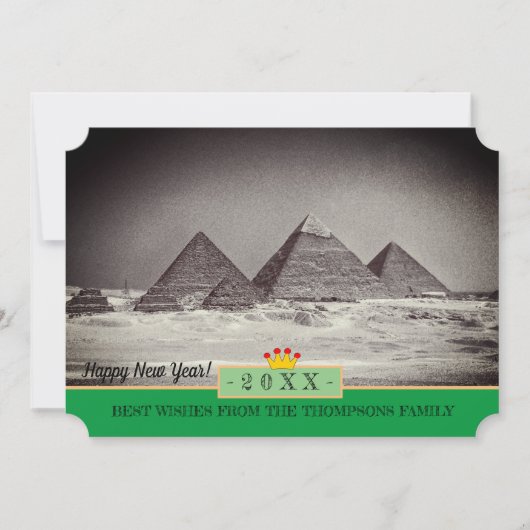 Pyramides, Le Caire et Bonne Année ! Carte /Égypte (Devant)