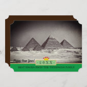 Pyramides, Le Caire et Bonne Année ! Carte /Égypte (Devant / Derrière)