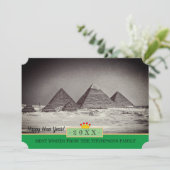 Pyramides, Le Caire et Bonne Année ! Carte /Égypte (Debout devant)
