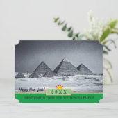 Pyramides, Le Caire et Bonne Année ! Carte /Egypte (Debout devant)