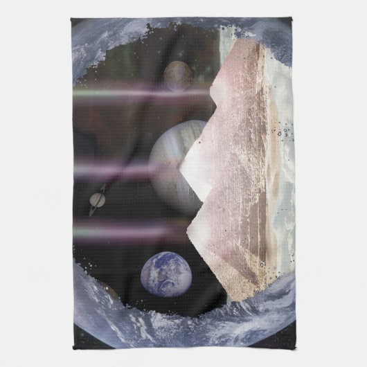 Pyramides Planets Space Theedoek (Verticaal)