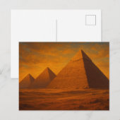 Pyramides sacrées Heure d'or Carte postale égyptie (Devant / Derrière)