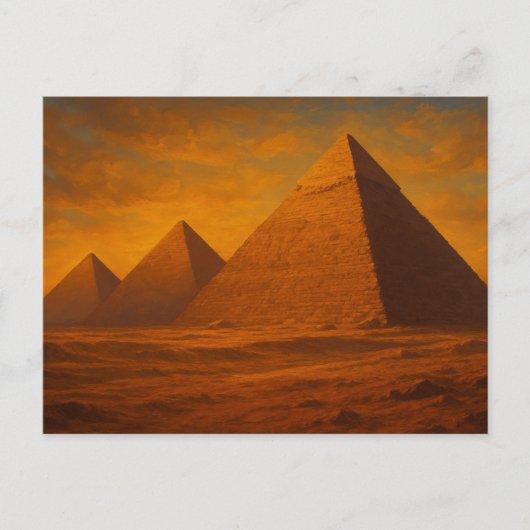 Pyramides sacrées Heure d'or Carte postale égyptie (Devant)