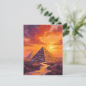 Pyramides van Egypte Sunset Travel Painting Kaart (Staand voorkant)