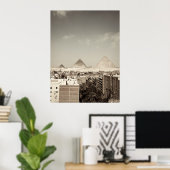 Pyramides vintages de Giza Downtown Egypt Poster (Bureau à domicile)
