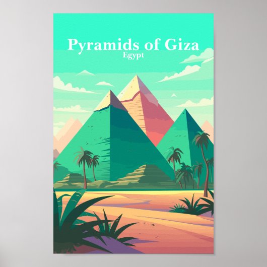 Pyramids of Giza Egypt vintage poster (Devant)