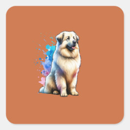Pyrenean Shepherd Dog Vierkante Sticker