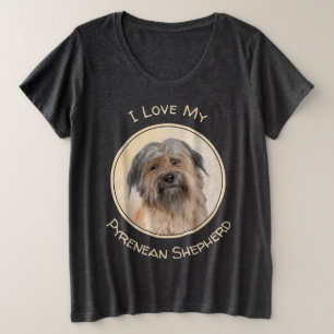 Pyrenean Shepherd Painting - Cute Original Dog Art Grote Maat T-shirt