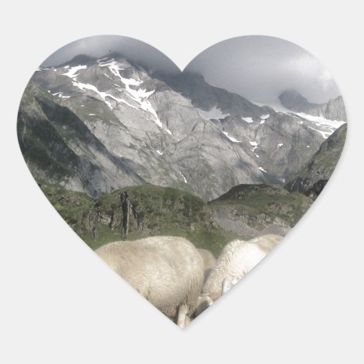 pyreneeën landschap hart sticker (Voorkant)