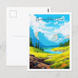 Pyreneeën Nationaal Park vintage reisillustratie Briefkaart