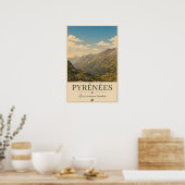 Pyrénées France – Mountains Illustrated Poster (Cuisine)