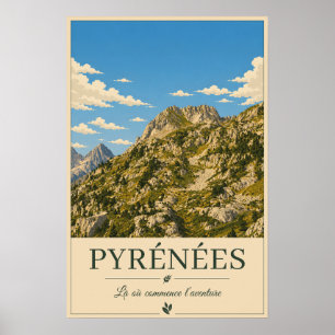 Pyrénées Frankrijk – Rocky's Geïllustreerde Poster