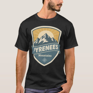 Pyrenees Mountains Vintage Badge T-shirt