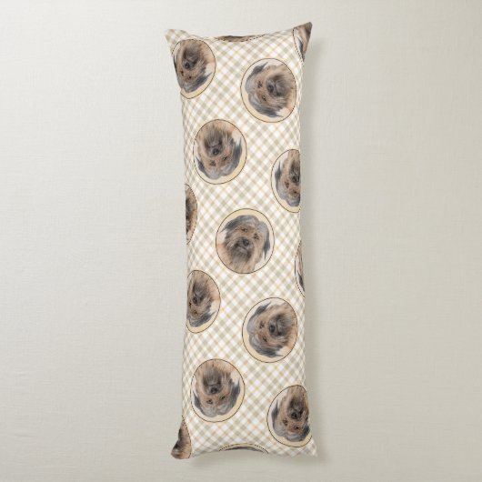 Pyreneese herder schilderij langharige fawn hond k lichaamskussen (Achterkant (Verticaal))