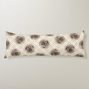 Pyreneese herder schilderij langharige fawn hond k lichaamskussen