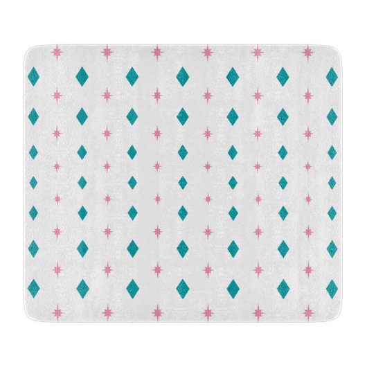 Pyrex Diamonds & Stars Glass Cutting Board - Multi Snijplank (Voorkant)
