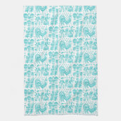 Pyrex Patroon - Butterprint Turquoise Blue Theedoek (Verticaal)