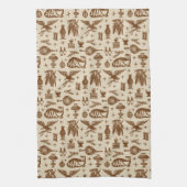  Pyrex Pattern - Early American Cat (Brown) Theedoek (Verticaal)