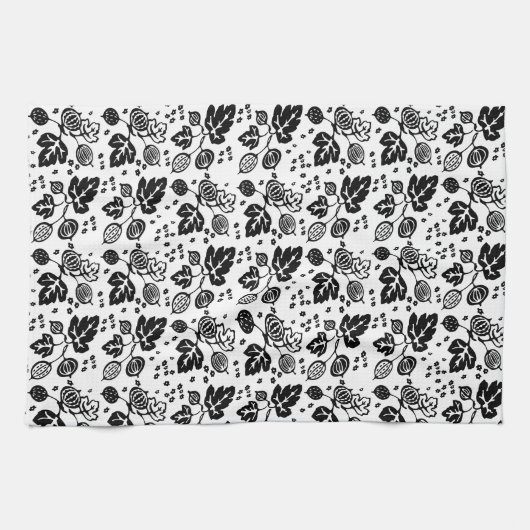 Pyrex Pattern - Gooseberry Black Theedoek (Horizontaal)