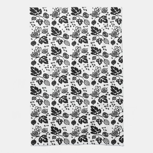 Pyrex Pattern - Gooseberry Black Theedoek (Verticaal)