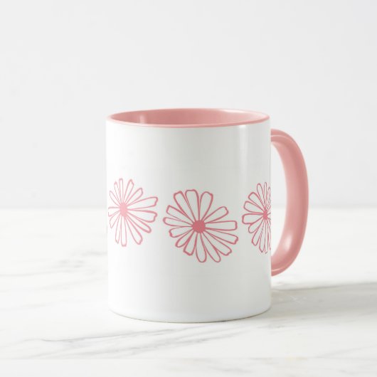 Pyrex Pink Daisy Mug (Devant droit)