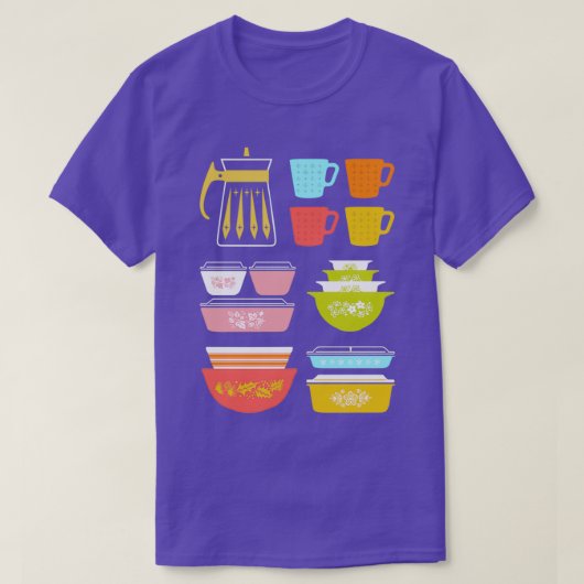 Pyrex Pretties  Glass Kitchenware T-shirt (Design voorkant)