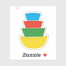 Pyrex Primaire Kleuren Mixing Bowl Sticker