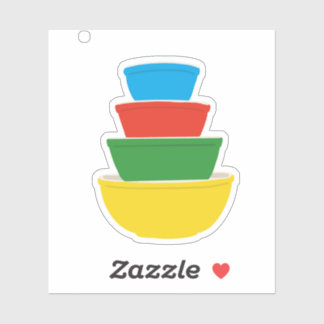 Pyrex Primaire Kleuren Mixing Bowl Sticker