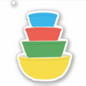  Pyrex Primaire Kleuren Mixing Bowl Sticker (Voorkant)