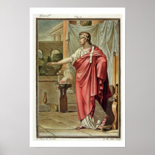 Pyrhus, kostuum voor "Andromache" door Jean Racine Poster