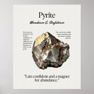 Pyriet Gem Crystal Betekenis Kaart Poster