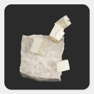Pyriet kristallen in schalie vierkante sticker