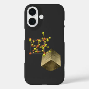 pyriet-minerale kristalstructuur iPhone 16 hoesje