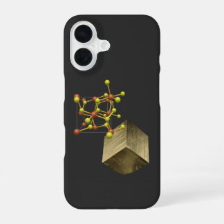 pyriet-minerale kristalstructuur iPhone 16 hoesje