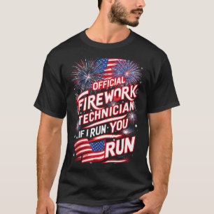 Pyro-technicus vuurwerk technicus 4 juli vuurwerk t-shirt