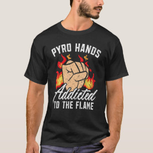 Pyrohanden bestemd voor de vlambrandwerende werper t-shirt