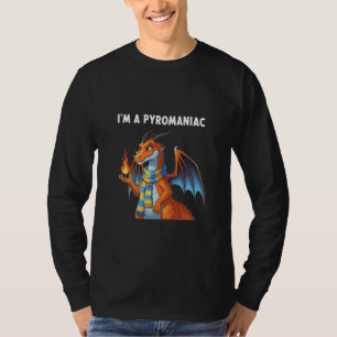 Pyromane Draak Met Vuurbal Kunst T-shirt